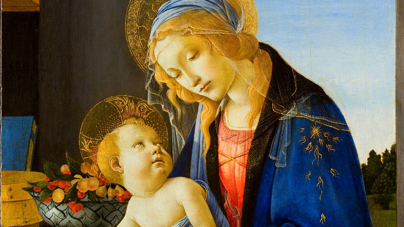 Madonna & Child (O) Holy Card, The Angelus Prayer